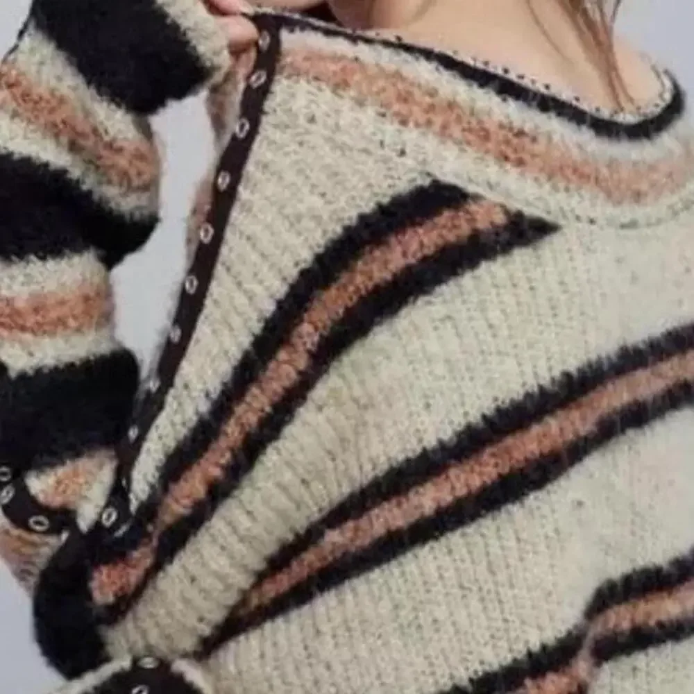 Free People striped oversized sweater
